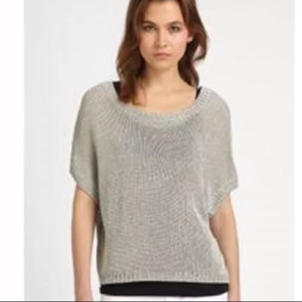 Vince boxy slouchy boho crop sweater top shirt L